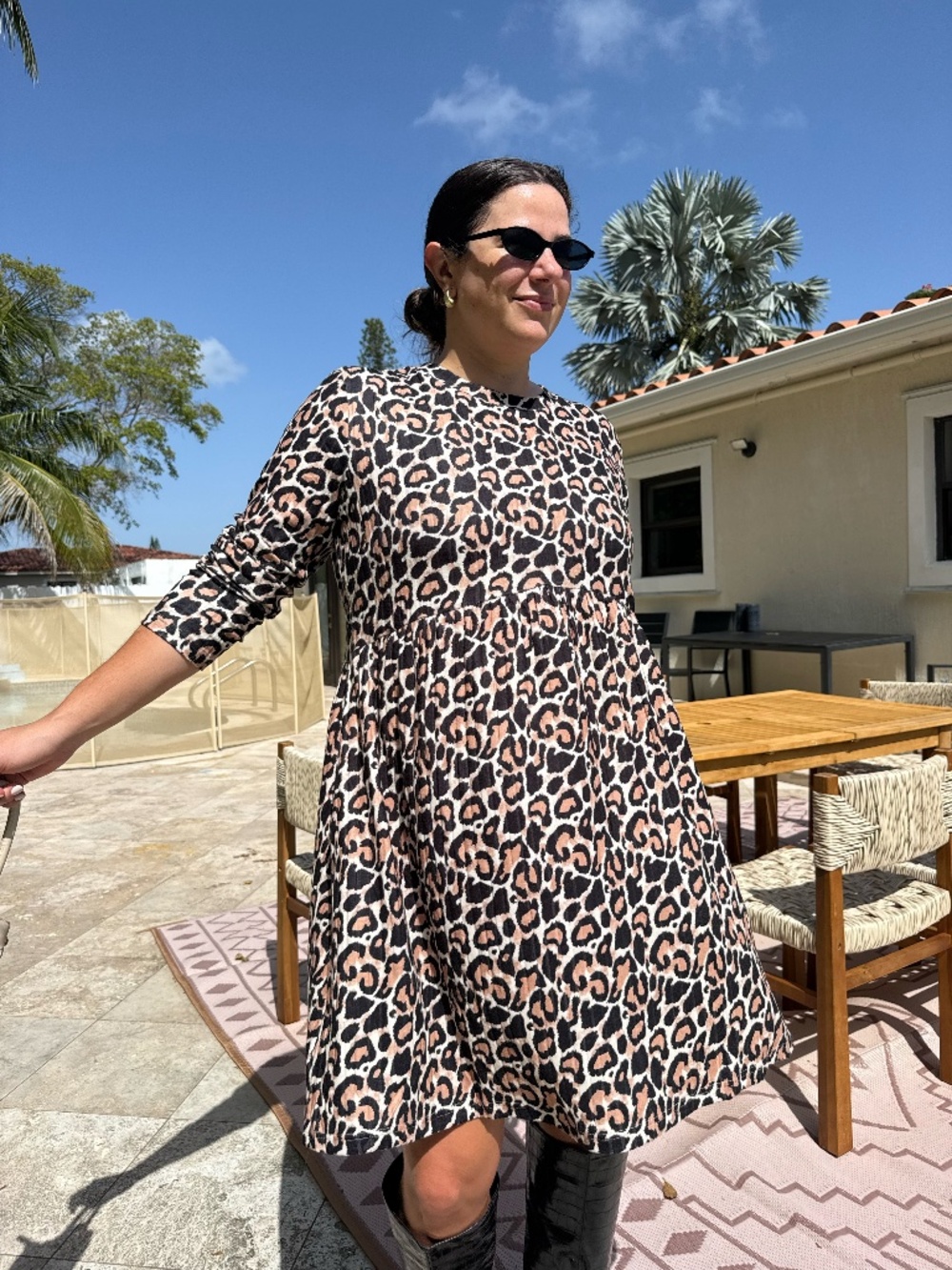 Plus Size Ribbed Sweater Dress Long Sleeve with Pockets 1X